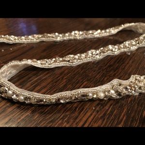 Beaded Wedding Dress Accent Belt. 28 inches with clasp.
